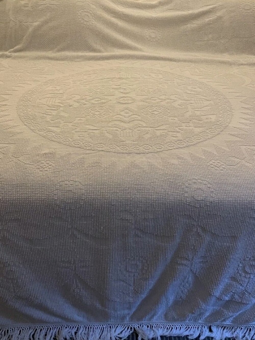 Vintage Normandie Continental Cotton Bedspread King Sing